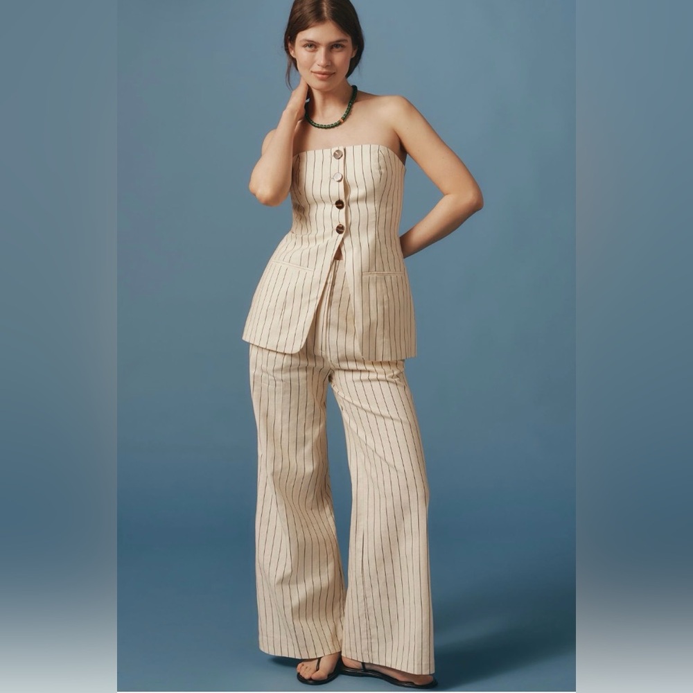 ✨ Anthropologie Mori Linen Strapless Top